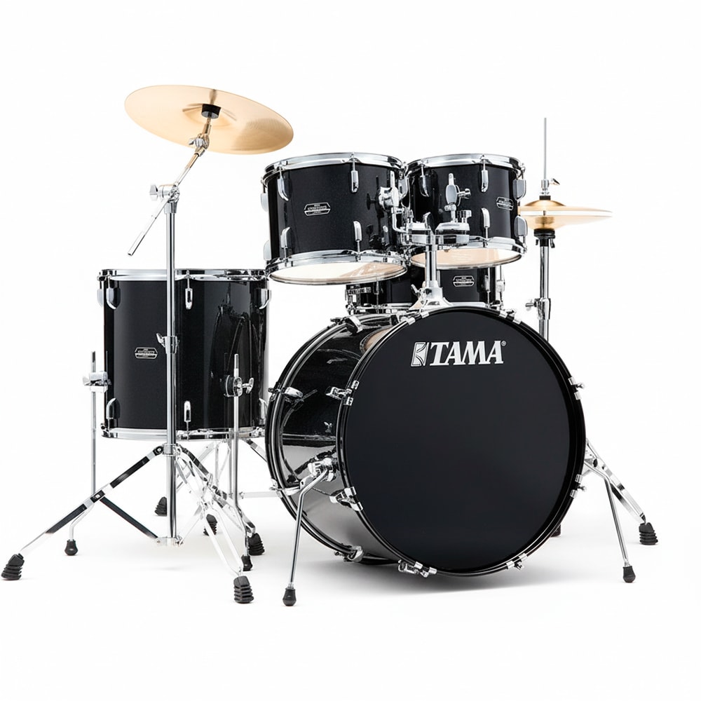 Bateria Tama Stagerstar ST52H5 BNS Black Night Sparkle 5 Peças C/ Ferragens e Bumbo de 22