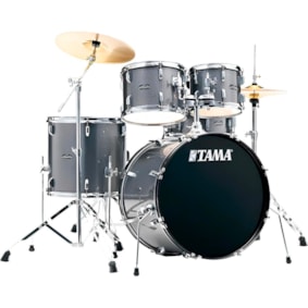 Bateria Tama Stagerstar ST52H5 CSS Cosmic Silver Sparkle 5 Peças C/ Ferragens e Bumbo de 22 Bateria Tama Stagerstar ST52H5 CSS Cosmic Silver Sparkle 5 Peças C/ Ferragens e Bumbo de 22