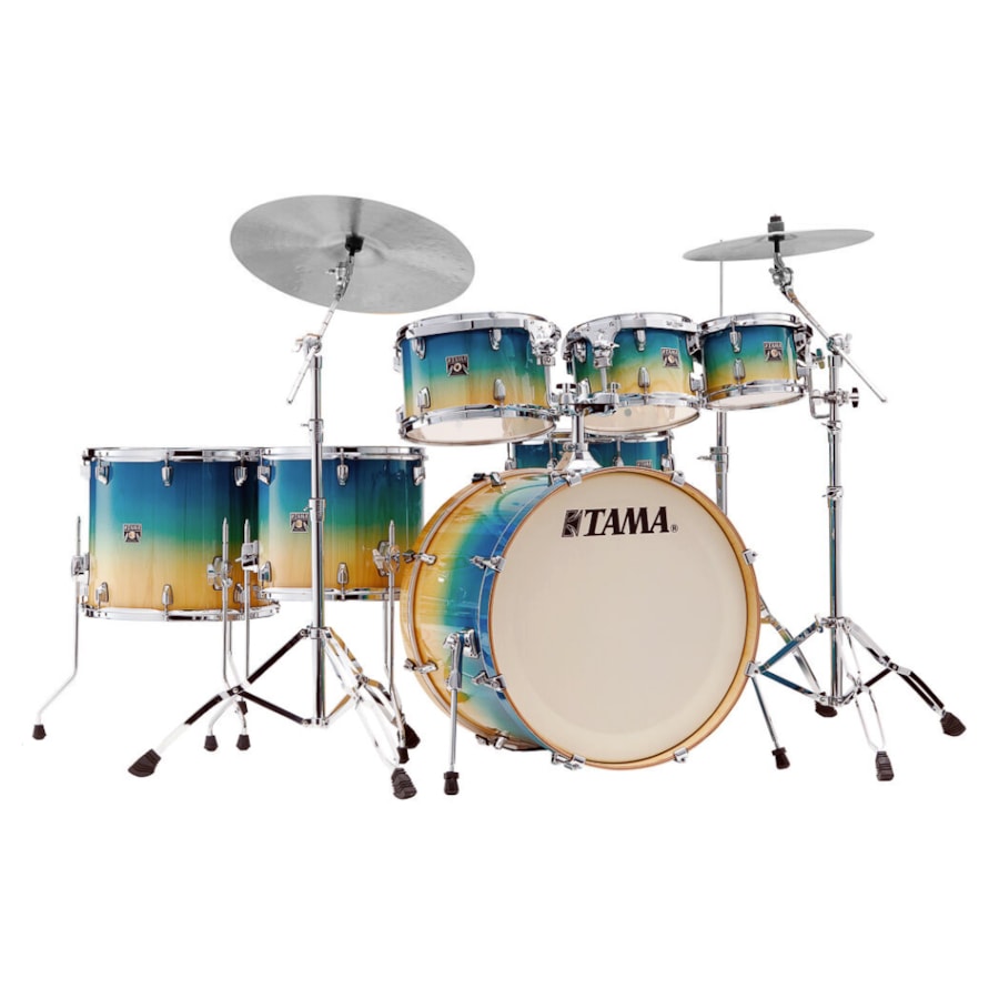 Bateria Tama Superstar Classic CL72RS-PCLP Caribbean Lacebark Pine Fade 7 Peças Sem Ferragens Bumbo 22