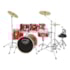 Bateria X-Pro BAT320 STG3T Stage Series de 3 Tons Completa Vermelha c/ Banco e Pratos