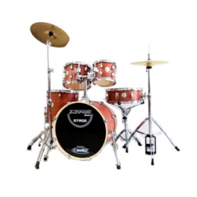 Bateria X-Pro BAT820 Stage Series Completa Dark Wood c/ Banco e Pratos