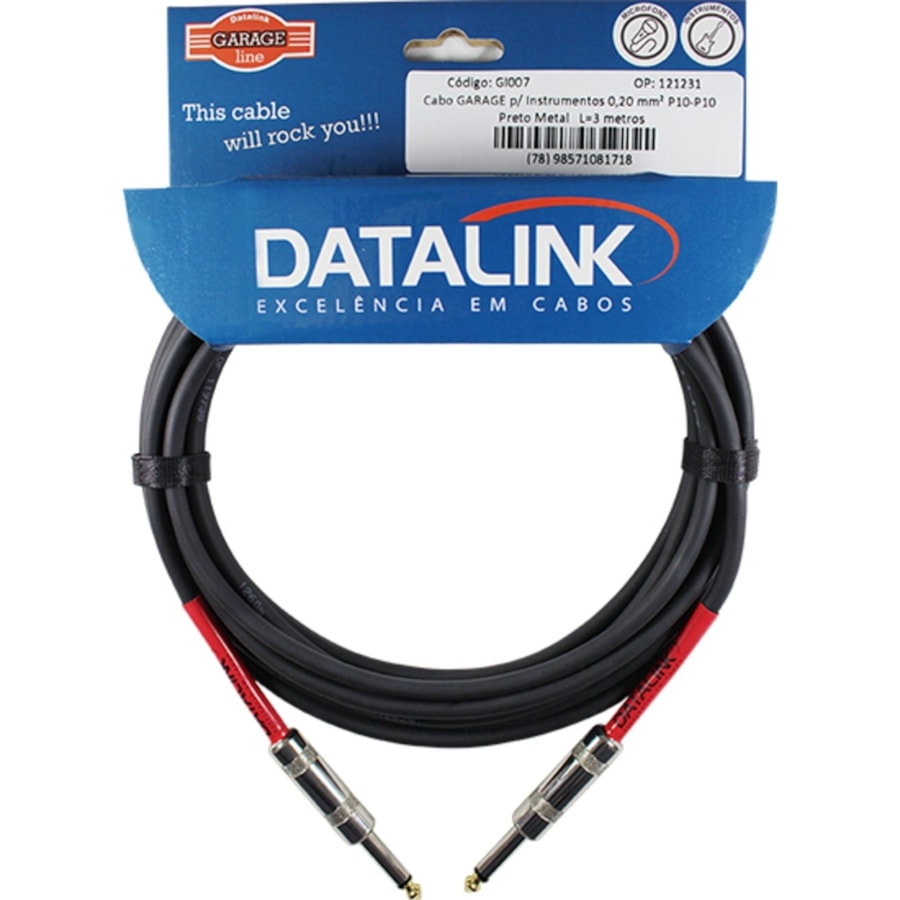 Cabo Datalink Garage GI007 P10 para P10 de 3 Metros Cabo Datalink Garage GI007 P10 para P10 de 3 Metros