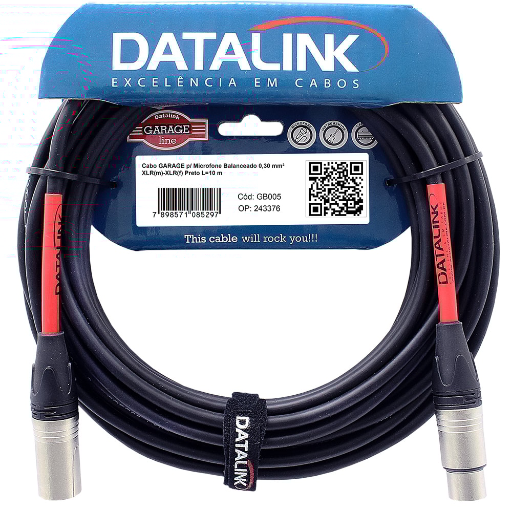 Cabo Datalink GB005 Linha Garage Line XLR - XLR de 10m