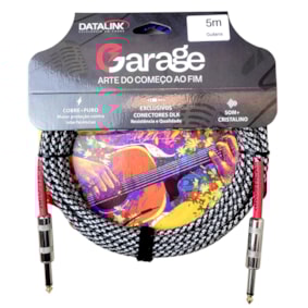 Cabo Datalink Linha Garage Textil 5 Metros P10/P10 Branco Listrado Cabo Datalink Linha Garage Textil 5 Metros P10/P10 Branco Listrado