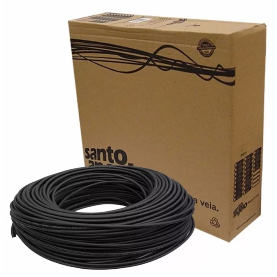 Cabo Santo Angelo em Rolo X30 0,30mm de 100 Metros Preto Cabo Santo Angelo em Rolo X30 0,30mm de 100 Metros Preto