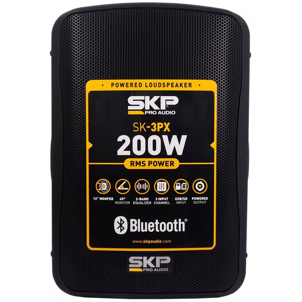Caixa Ativa SKP SK-3PX de 200 Watts RMS Preta