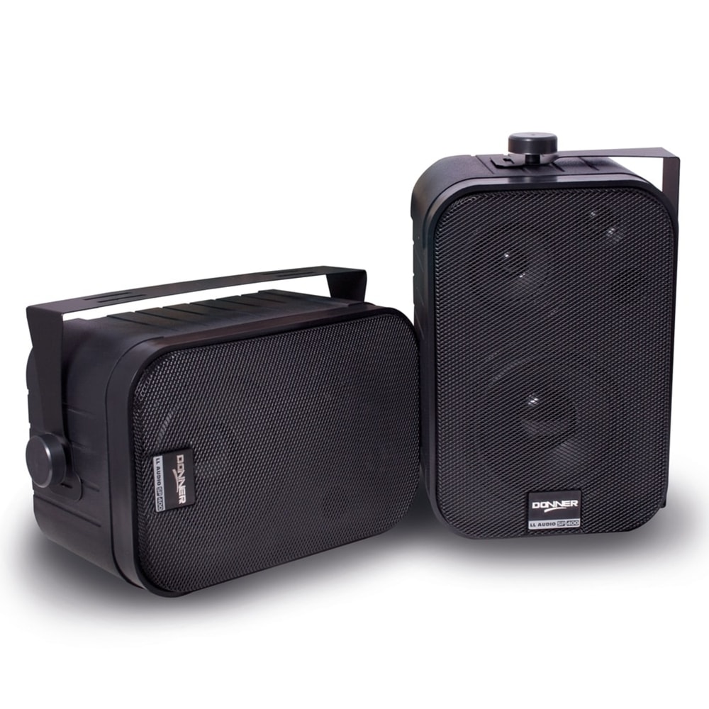 Caixa Donner SP400 Passiva Para Som Ambiente Preta em Par 60 WRMS