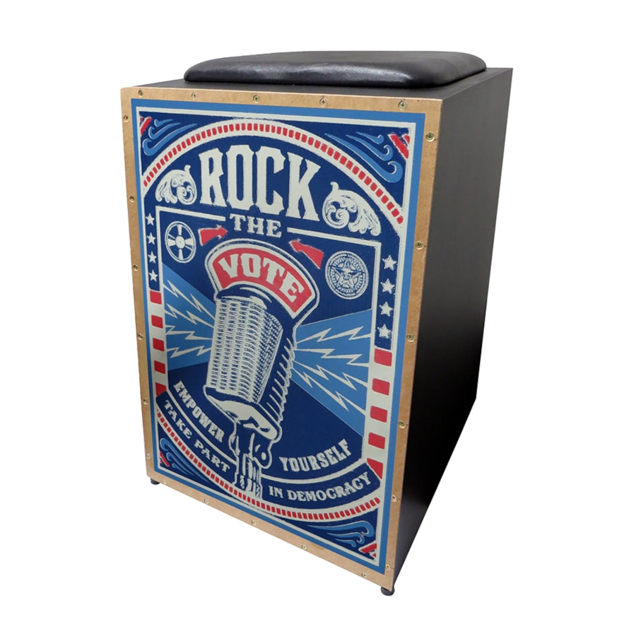 Cajon Jaguar COR012EQ Rock The Vote Eletroacústico Cajon Jaguar COR012EQ Rock The Vote Eletroacústico