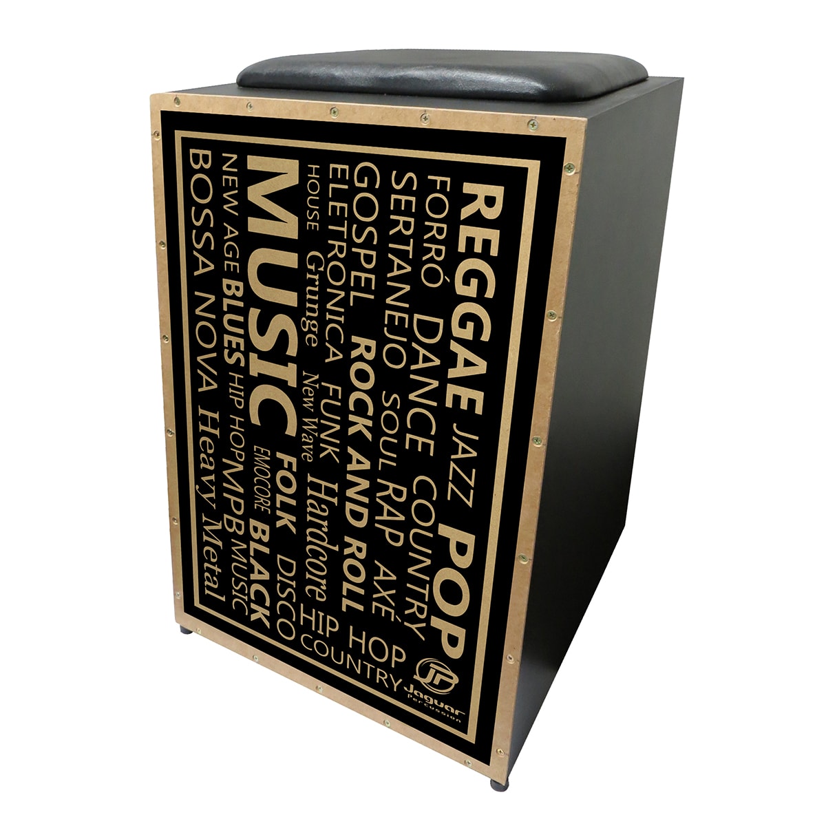 Cajon Jaguar Eletroacustico PB009EQ Reggae - Akustica Musical