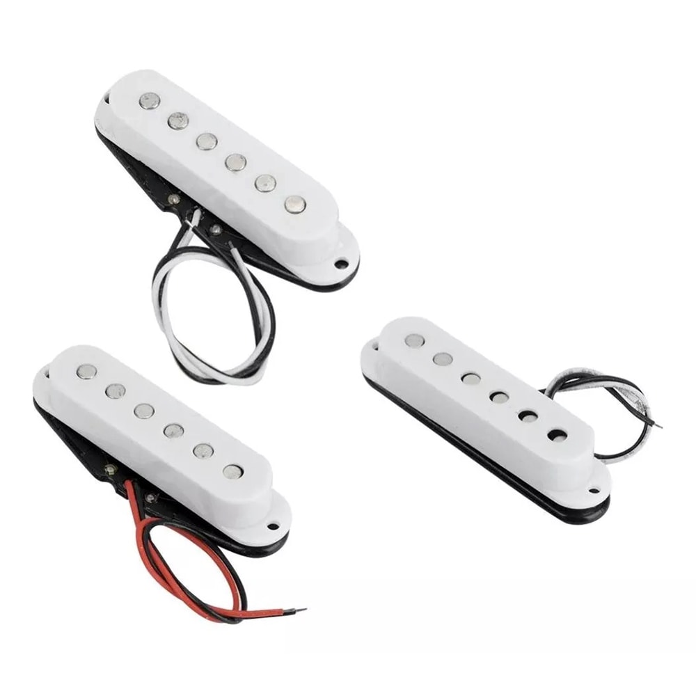 Captador Andaluz SST001 Branco Para Guitarra Stratocaster KIT com 3