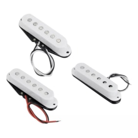 Captador Andaluz SST001 Branco Para Guitarra Stratocaster KIT com 3 Captador Andaluz SST001 Branco Para Guitarra Stratocaster KIT com 3