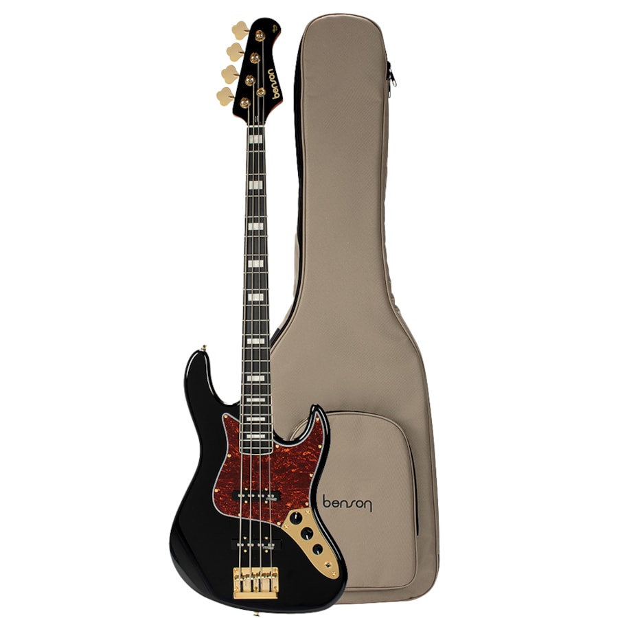Contrabaixo Benson Hardy 4C BK Preto Gold E/TT Jazz Bass Passivo C/ Bag  Contrabaixo Benson Hardy 4C BK Preto Gold E/TT Jazz Bass Passivo C/ Bag