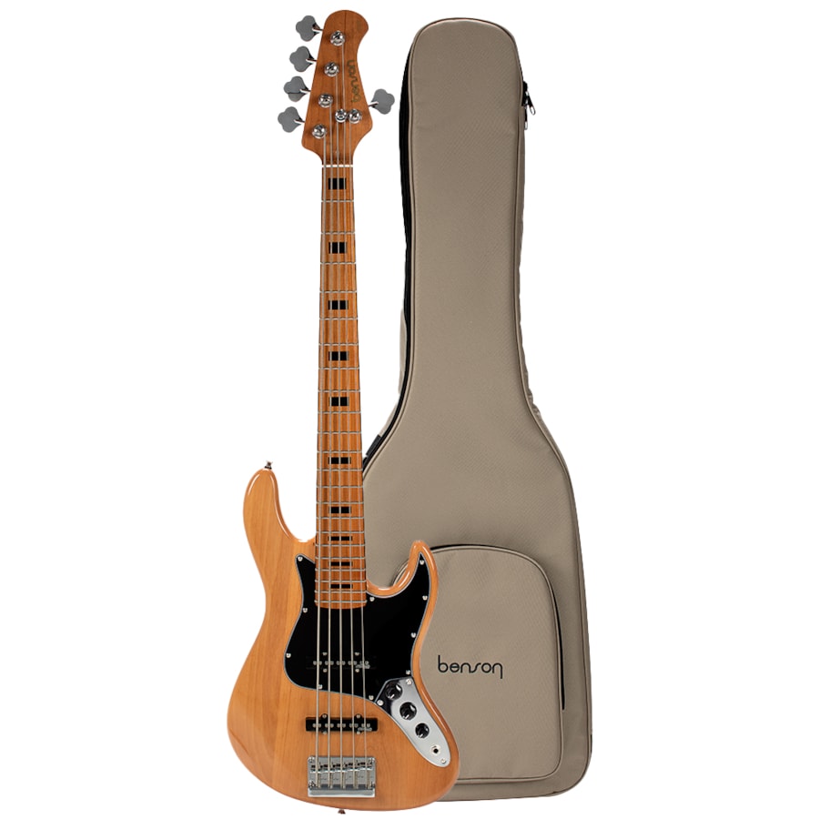 Contrabaixo Benson Hardy 5C NA Natural C/BK Jazz Bass Passivo C/ Bag  Contrabaixo Benson Hardy 5C NA Natural C/BK Jazz Bass Passivo C/ Bag