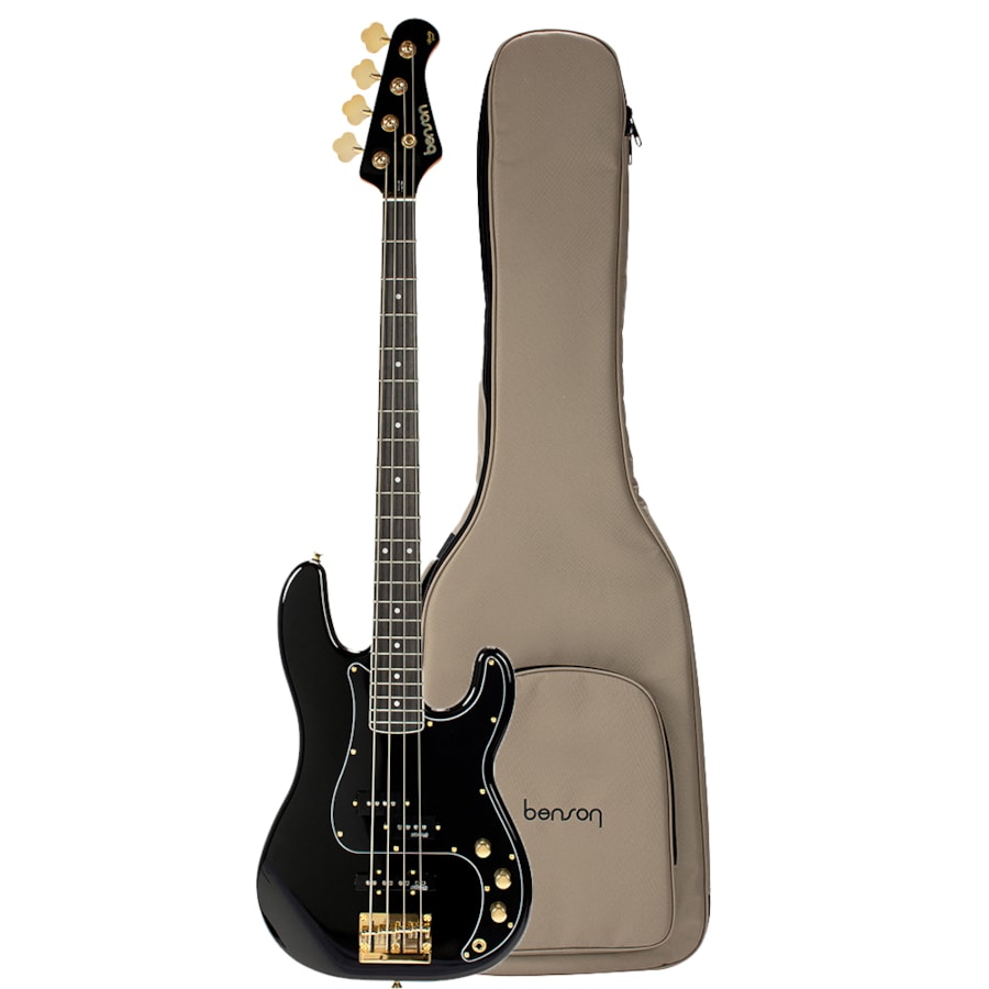 Contrabaixo Benson Precision Bass 4C BK Black Gold Hardy Series Passivo C/ Bag  Contrabaixo Benson Precision Bass 4C BK Black Gold Hardy Series Passivo C/ Bag