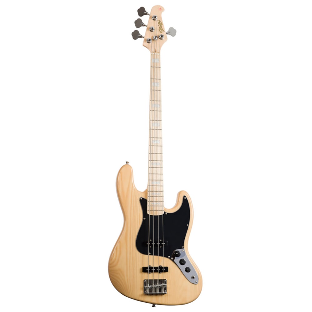 Contrabaixo Seizi Jazu C/BK de 4 Cordas Jazz Bass Passivo Ash C/ Escala Clara e Escudo Preto