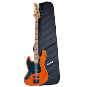 Contrabaixo Strinberg Canhoto JBS154AD LH OR Orange Signature Aninha Deleones Ativo/Passivo 4 Cordas C/ Bag 