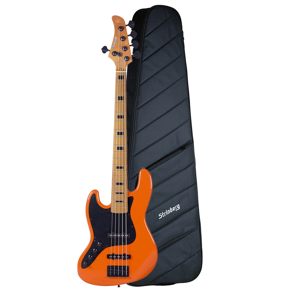 Contrabaixo Strinberg Canhoto JBS155AD LH OR Orange Signature Aninha Deleones Ativo/Passivo 4 Cordas C/ Bag
