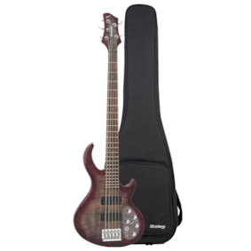 Contrabaixo Strinberg Horizon H5B TRB Transparent Red / Black Ativo/Passivo 5 Cordas