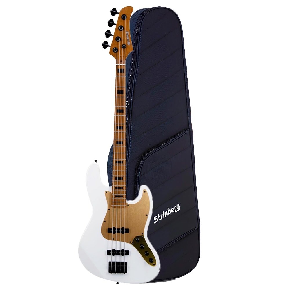 Contrabaixo Strinberg JBS154AD PW Pearl White Signature Aninha Deleones Ativo/Passivo 4 Cordas C/ Bag