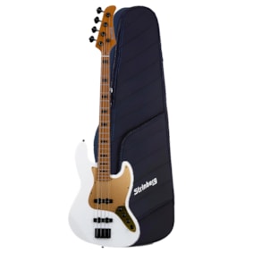 Contrabaixo Strinberg JBS154AD PW Pearl White Signature Aninha Deleones Ativo/Passivo 4 Cordas C/ Bag