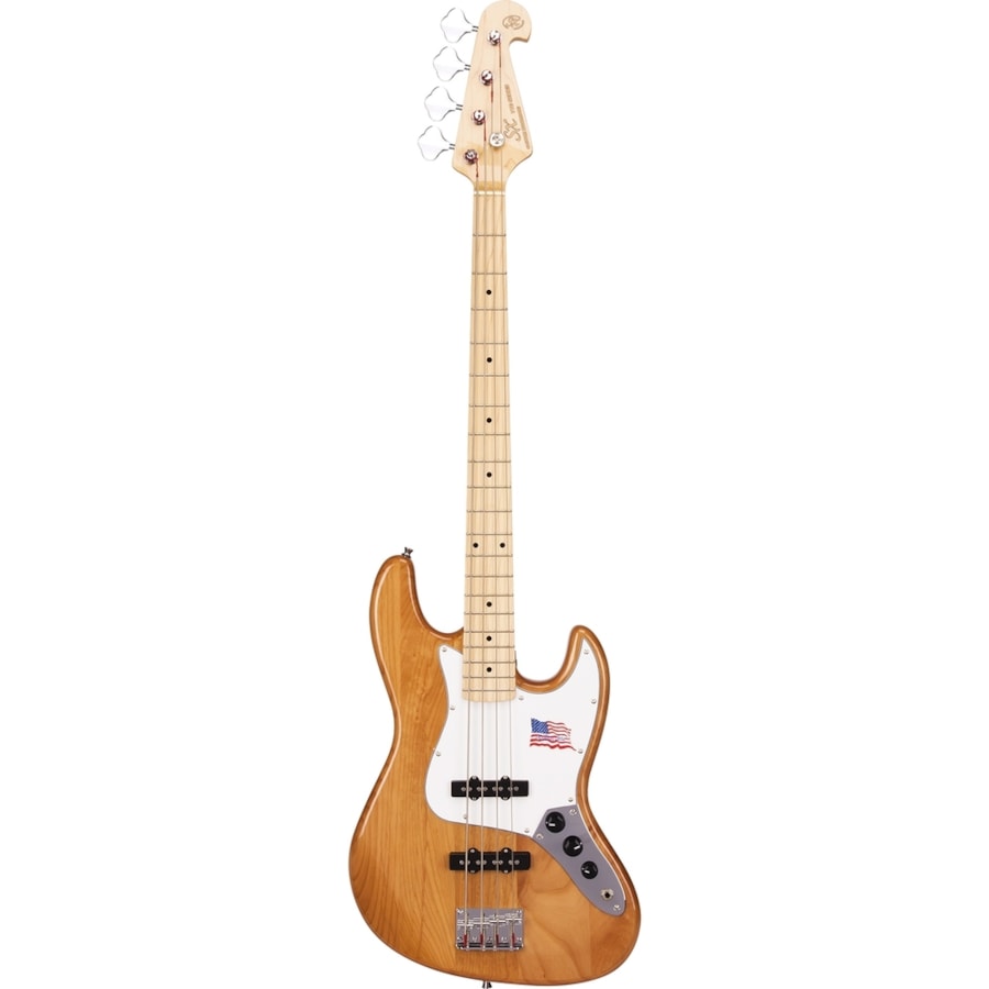 Contrabaixo SX SJB/ALDER Jazz Bass de 4 Cordas Natural c/ Escudo Branco Contrabaixo SX SJB/ALDER Jazz Bass de 4 Cordas Natural c/ Escudo Branco