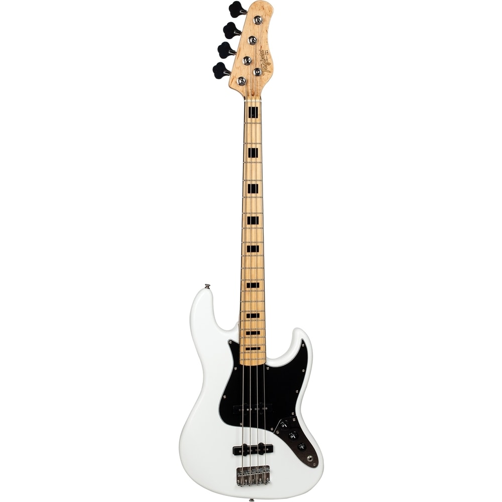 Contrabaixo Tagima TJB 4 WH C/BK 4 Cordas Classic Series Jazz Bass Passivo Branco C/ Escala Clara e Escudo Preto