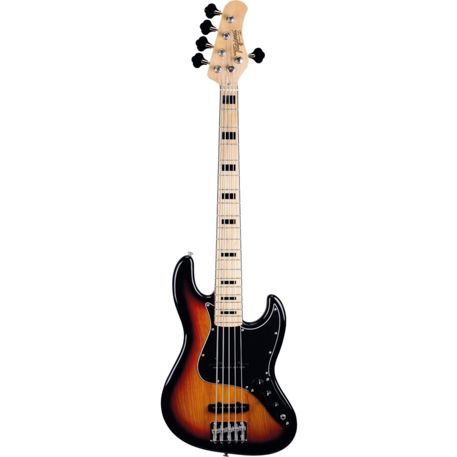 Contrabaixo Tagima TJB 5 SB C/BK 5 Cordas Classic Series Jazz Bass Passivo Sunburst C/ Escala Clara e Escudo Preto Contrabaixo Tagima TJB 5 SB C/BK 5 Cordas Classic Series Jazz Bass Passivo Sunburst C/ Escala Clara e Escudo Preto