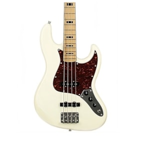 Contrabaixo Tagima TJB4 OWH C/TT Classic Series Jazz Bass Passivo Branco C/ Escala Clara e Escudo Torttoise Contrabaixo Tagima TJB4 OWH C/TT Classic Series Jazz Bass Passivo Branco C/ Escala Clara e Escudo Torttoise