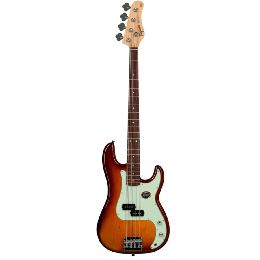 Contrabaixo Tagima TPB-4 HB Brazil Series Precision Bass Passivo Honey Burst C/ Escudo Verde Menta 4 cordas