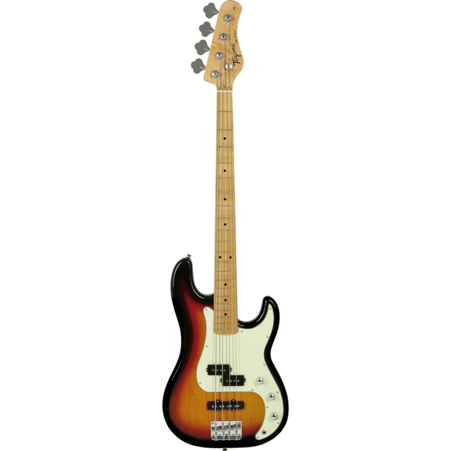Contrabaixo Tagima TW-65 SB C/MG Precision Jazz Passivo Sunburst C/ Escala Clara e Escudo Mint Green