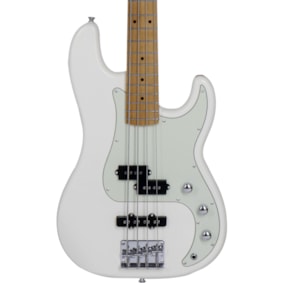 Contrabaixo Tagima TW-65 WH C/MG Precision Jazz Passivo Branco Vintage C/ Escala Clara e Escudo Mint Green
