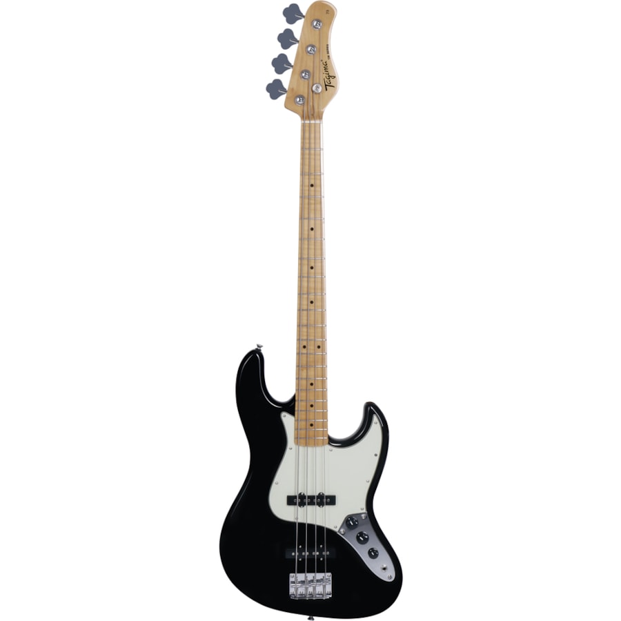 Contrabaixo Tagima TW-73 BK C/MG 4 Cordas TW Series Jazz Bass Passivo Preto C/ Escala Clara e Escudo Mint Green