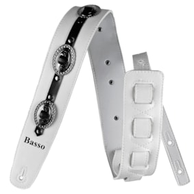 Correia Basso VT CT 04 P/ Instrumentos de Corda Em Couro Sintético Branco