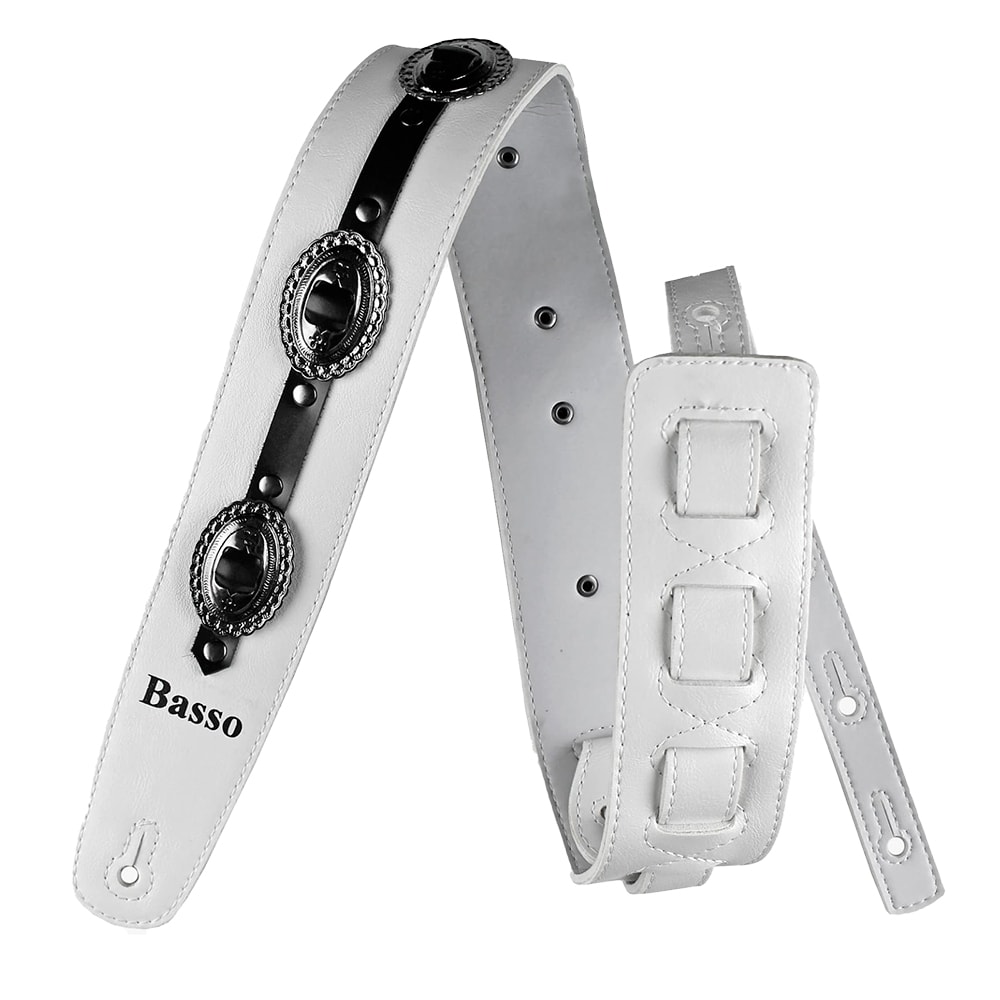 Correia Basso VT CT 04 P/ Instrumentos de Corda Em Couro Sintético Branco