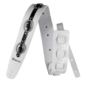Correia Basso VT CT 04 P/ Instrumentos de Corda Em Couro Sintético Branco