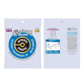 Encordoamento P/ Violão Martin MA175 Authentic Series Aço 011 Encordoamento P/ Violão Martin MA175 Authentic Series Aço 011