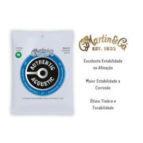 Encordoamento P/ Violão Martin MA530 Authentic Series Phosphor Bronze Aço 012 Encordoamento P/ Violão Martin MA530 Authentic Series Phosphor Bronze Aço 012