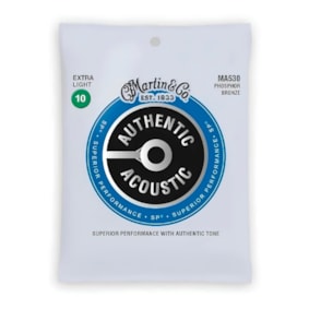 Encordoamento P/ Violão Martin MA530 Authentic Series Phosphor Bronze Aço 012 Encordoamento P/ Violão Martin MA530 Authentic Series Phosphor Bronze Aço 012