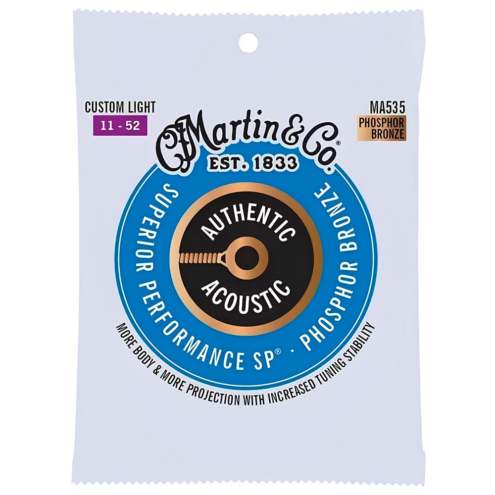Encordoamento P/ Violão Martin MA535 Authentic Series Phosphor Bronze Aço 011
