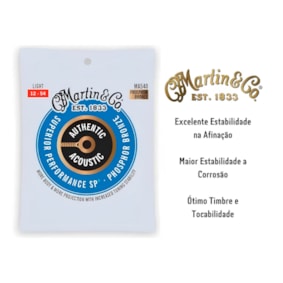 Encordoamento P/ Violão Martin MA540 Authentic Series Phosphor Bronze Aço 012, 016, 025, 032, 042, 054