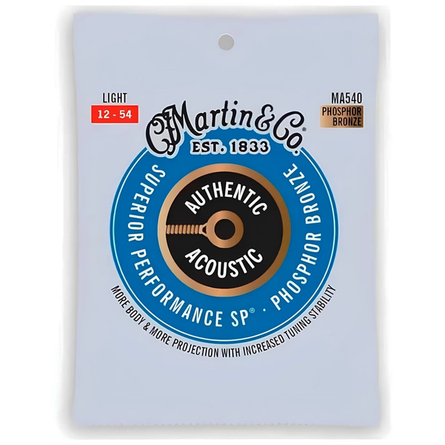 Encordoamento P/ Violão Martin MA540 Authentic Series Phosphor Bronze Aço 012, 016, 025, 032, 042, 054