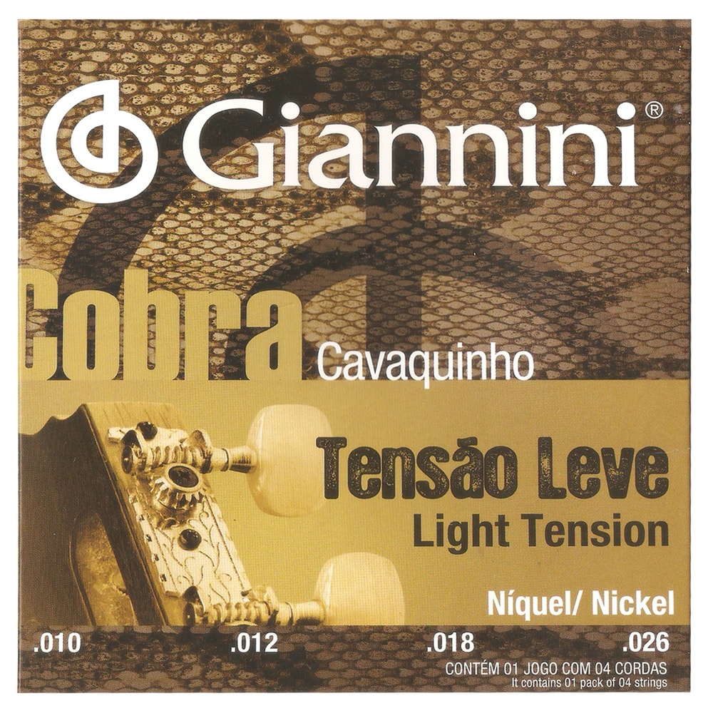 Encordoamento para Cavaquinho Giannini GESCL Série Cobra de Níquel c/ Bolinha