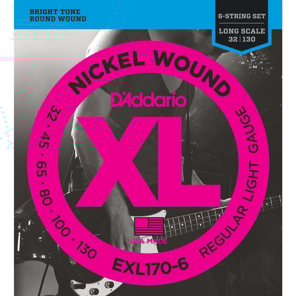 Encordoamento para Contrabaixo D'Addario EXL170-6 de 6 Cordas 0.032