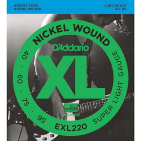 Encordoamento para Contrabaixo D'Addario EXL220 de 4 Cordas 0.040