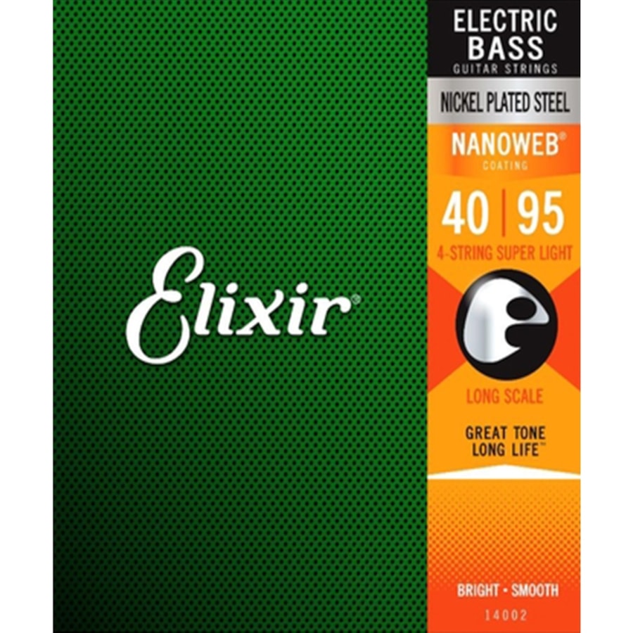 Encordoamento para Contrabaixo Elixir 14002 Nanoweb de 4 Cordas 0.040 Super Light