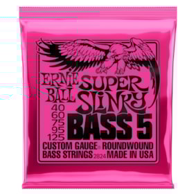 Encordoamento para Contrabaixo Ernie Ball 2824 de 5 Cordas 0.040 Super Slinky Encordoamento para Contrabaixo Ernie Ball 2824 de 5 Cordas 0.040 Super Slinky
