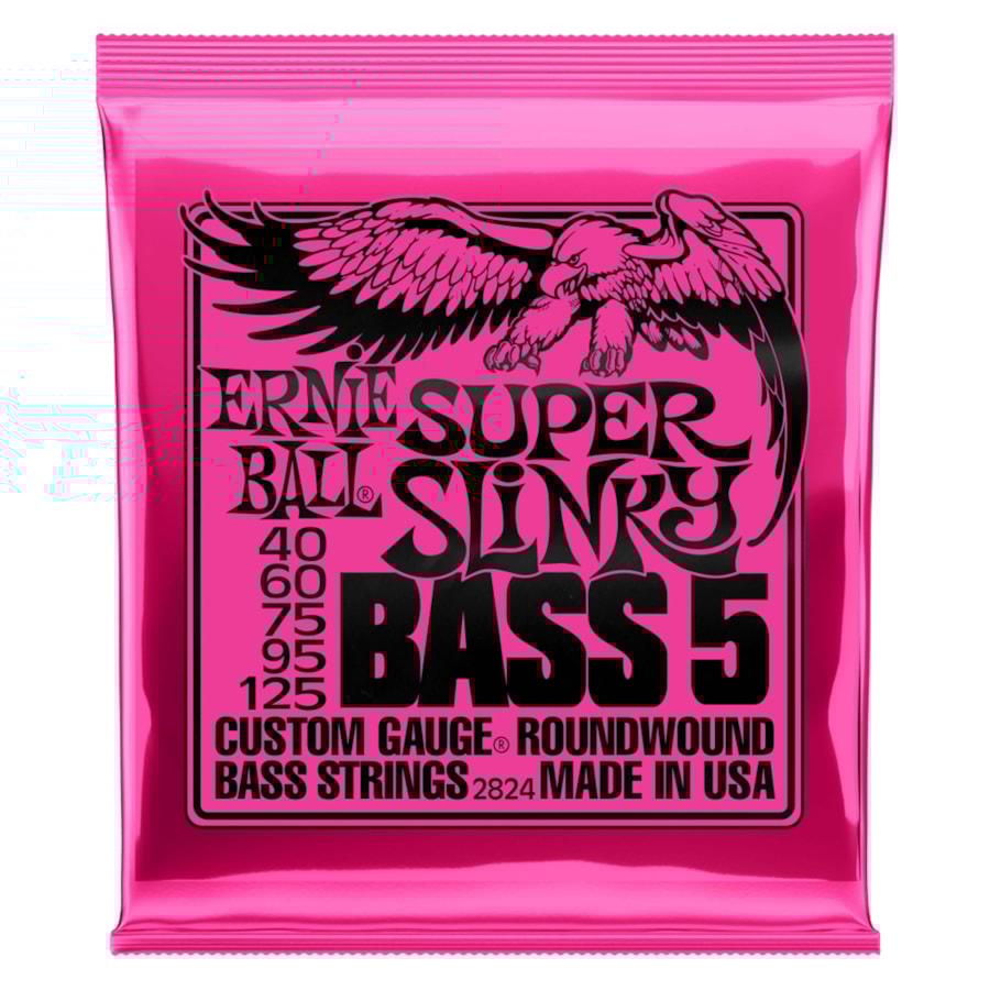 Encordoamento para Contrabaixo Ernie Ball 2824 de 5 Cordas 0.040 Super Slinky Encordoamento para Contrabaixo Ernie Ball 2824 de 5 Cordas 0.040 Super Slinky