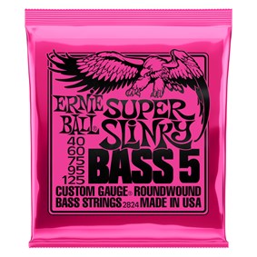 Encordoamento para Contrabaixo Ernie Ball 2824 de 5 Cordas 0.040 Super Slinky