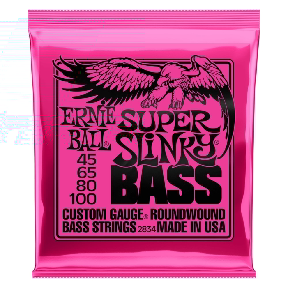 Encordoamento para Contrabaixo Ernie Ball 2834 de 4 Cordas 0.045 Super Slinky