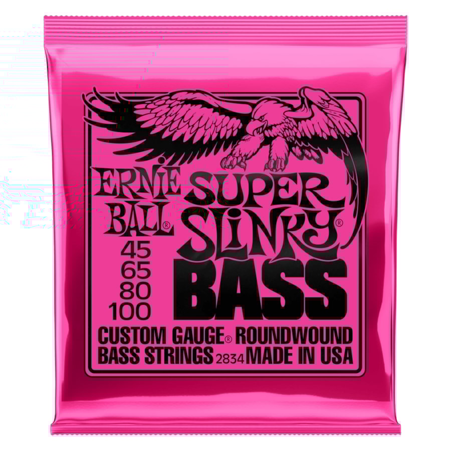 Encordoamento para Contrabaixo Ernie Ball 2834 de 4 Cordas 0.045 Super Slinky Encordoamento para Contrabaixo Ernie Ball 2834 de 4 Cordas 0.045 Super Slinky